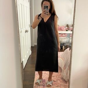 Splendid Collection Long Black Linen Dress